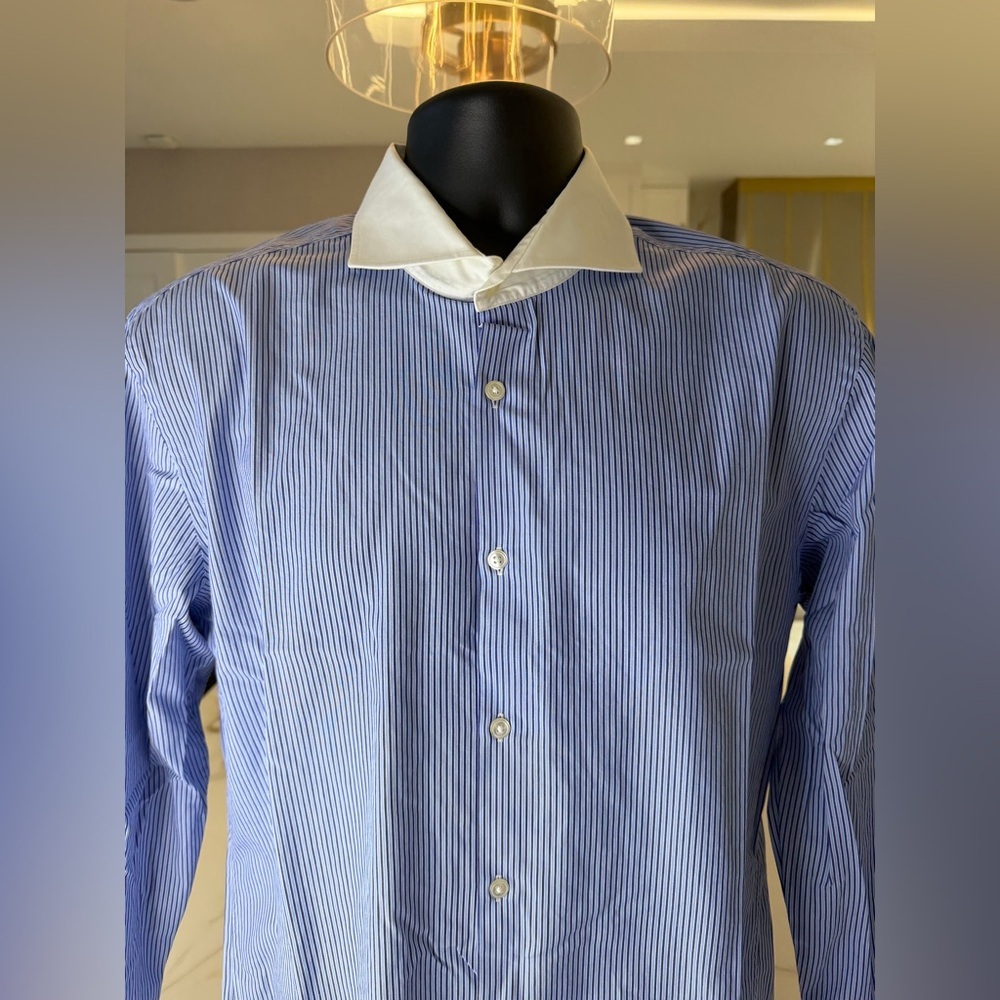 Hugo Boss Men's Blue Striped Shirt - Picture 2 of 8